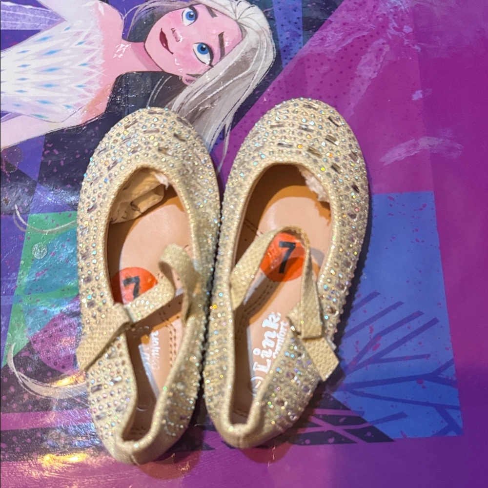 Sparkly Gold Mary Jane Flats